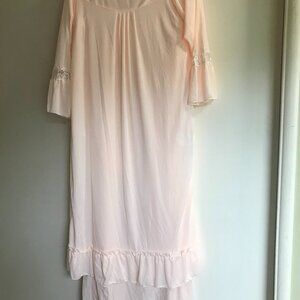 J C PENNEYS WOMEN VINTAGE SLEEPWEAR  WITH ROBE NYLON LIGHT PEACH NW SZ MED